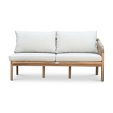 Bergamo hoek loungeset 6 personen | touw + hardhout | zand | 4-delig - 230x230cm