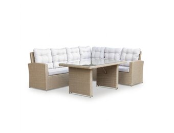 Kopenhagen hoek loungeset 6 personen | wicker | Royal Sand | 3-delig - 246x194cm