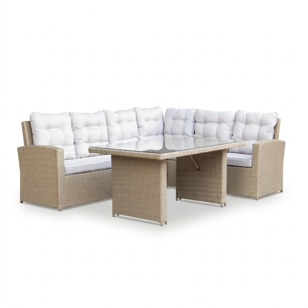 Kopenhagen hoek loungeset 6 personen | wicker | Royal Sand | 3-delig - 246x194cm
