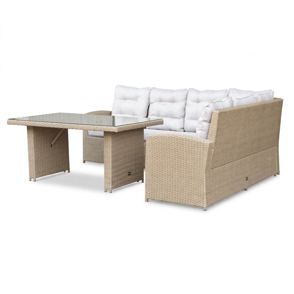 Kopenhagen hoek loungeset 6 personen | wicker | Royal Sand | 3-delig - 246x194cm
