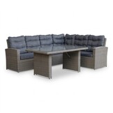 Kopenhagen hoek loungeset 6 personen | wicker | Ash Grey | 3-delig - 246x194cm