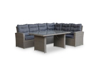 Kopenhagen hoek loungeset 6 personen | wicker | Ash Grey | 3-delig - 246x194cm