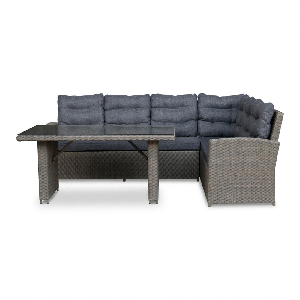 Kopenhagen hoek loungeset 6 personen | wicker | Ash Grey | 3-delig - 246x194cm