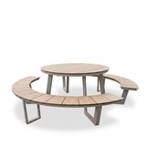 Auckland picknick dining tuinset | aluminium + polywood | Natural Wood/beige | 239cm rond