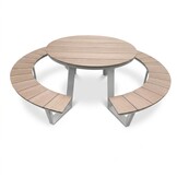 Auckland picknick dining tuinset | aluminium + polywood | Natural Wood/beige | 239cm rond