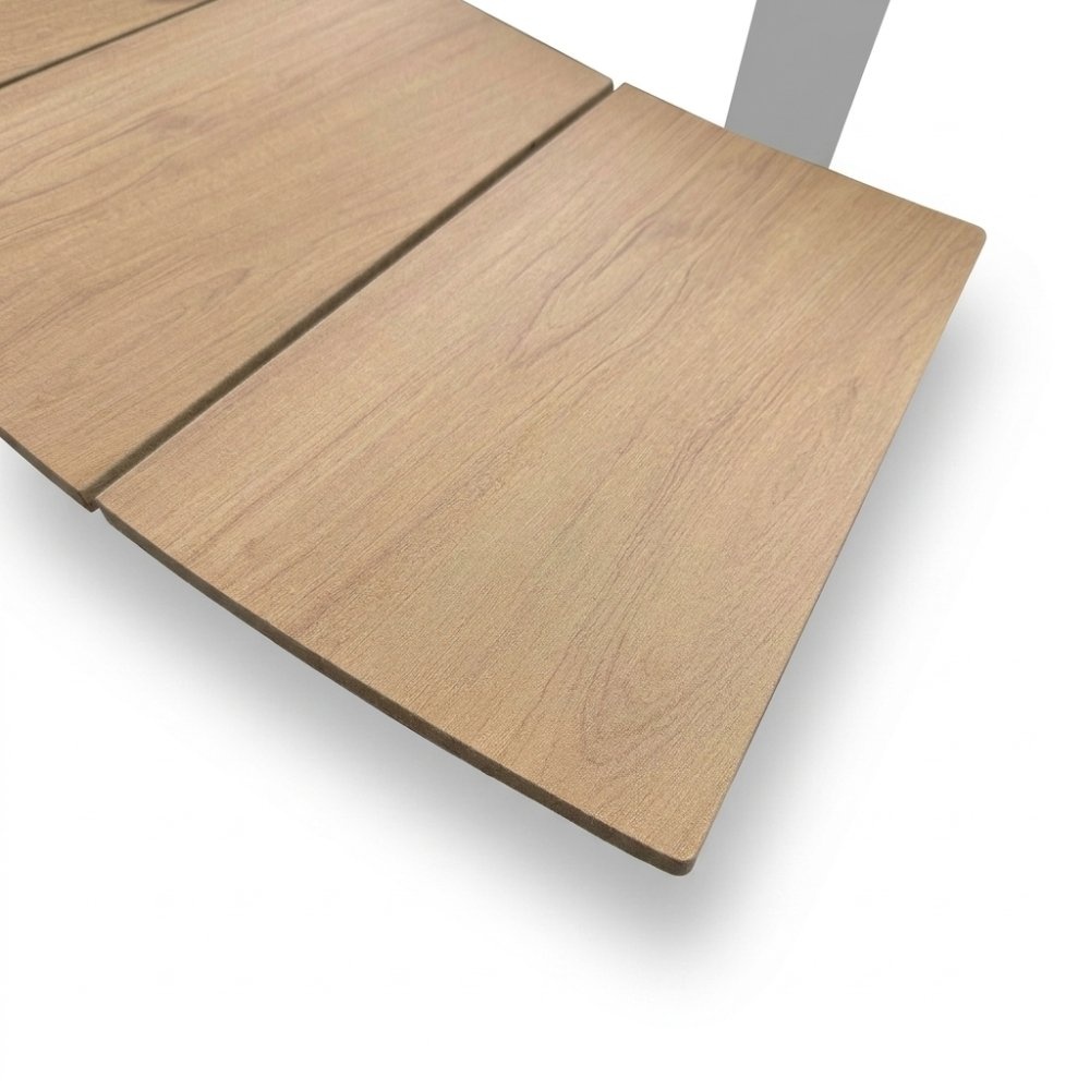 Auckland picknick dining tuinset | aluminium + polywood | Natural Wood/beige | 239cm rond