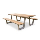 Brisbane picknick dining tuinset | aluminium + polywood | Natural Wood/beige | 200cm