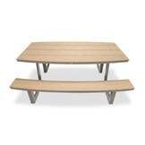 Brooklyn picknick dining tuinset | aluminium + polywood | Natural Wood/beige | 200cm ovaal