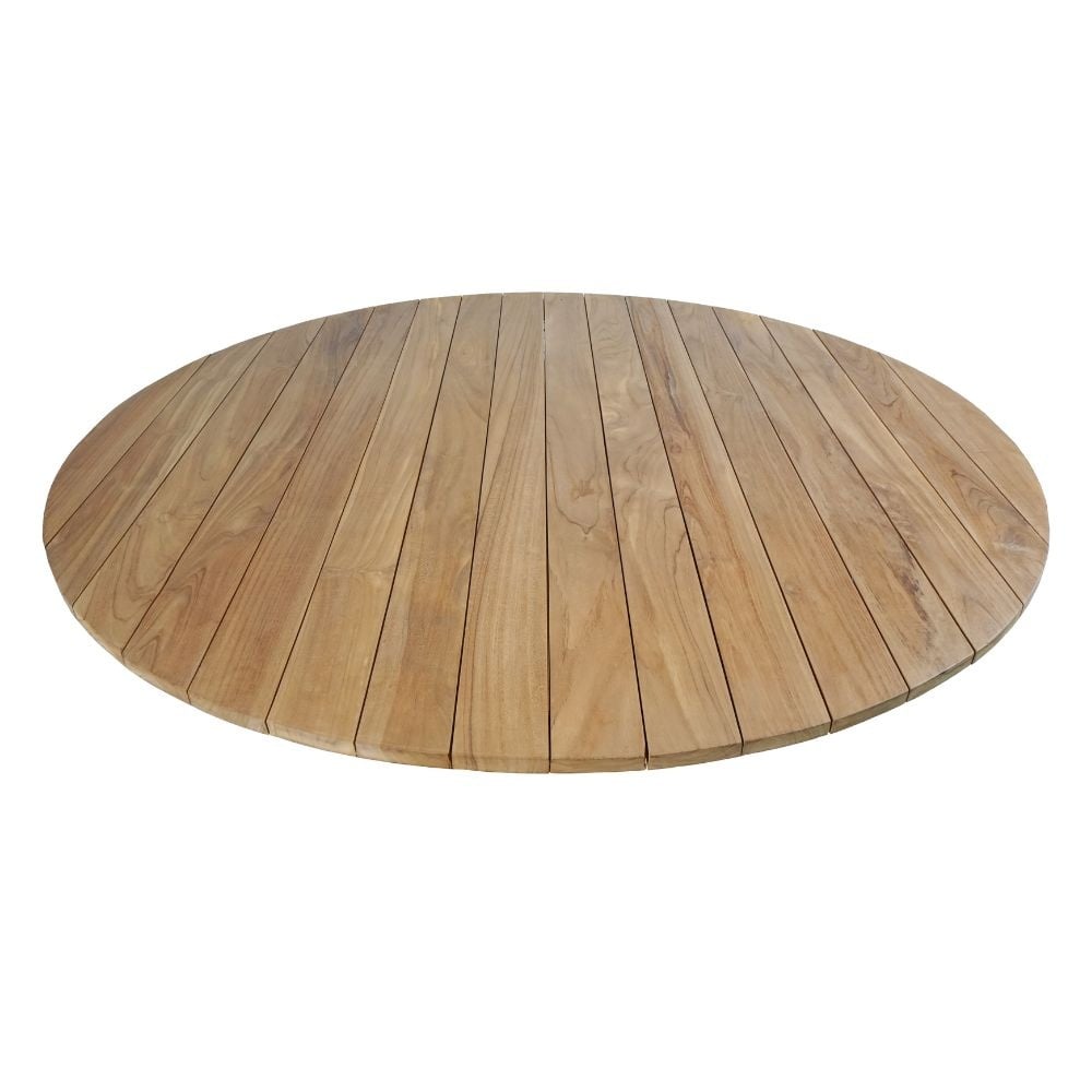 Palau/Karlstad beige dining tuinset | 5 personen | teakhout + kunststof | Ø140cm rond