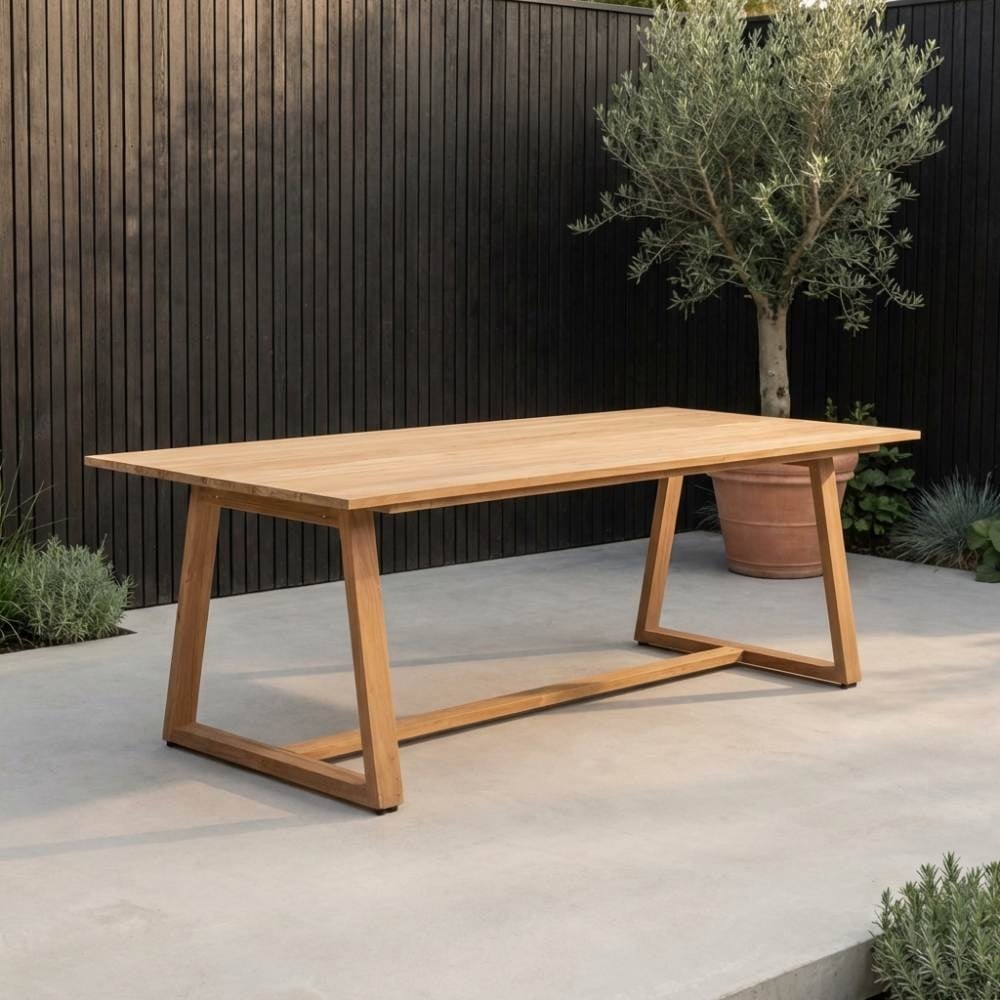 Gotenburg/Karlstad beige dining tuinset | 6 personen | teakhout + kunststof | 250cm