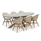 BUITEN living Livorno/Karlstad beige dining tuinset | 6 personen | polystone + kunststof | 240cm