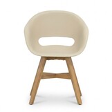 Elzas/Karlstad beige dining tuinset | 4 personen | polystone + kunststof | Ø135cm rond