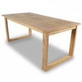 Corfu/Karlstad beige dining tuinset | 6 personen | teakhout + kunststof | 200cm