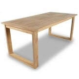 Corfu/Karlstad beige dining tuinset | 6 personen | teakhout + kunststof | 200cm