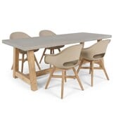 Veltis/Karlstad beige dining tuinset | 4 personen | polystone + kunststof | 200cm
