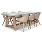 BUITEN living Veltis/Karlstad beige dining tuinset | 6 personen | polystone + kunststof | 250cm