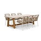 BUITEN living Velora/Seville beige dining tuinset | 6 personen | polystone + touw | 250cm