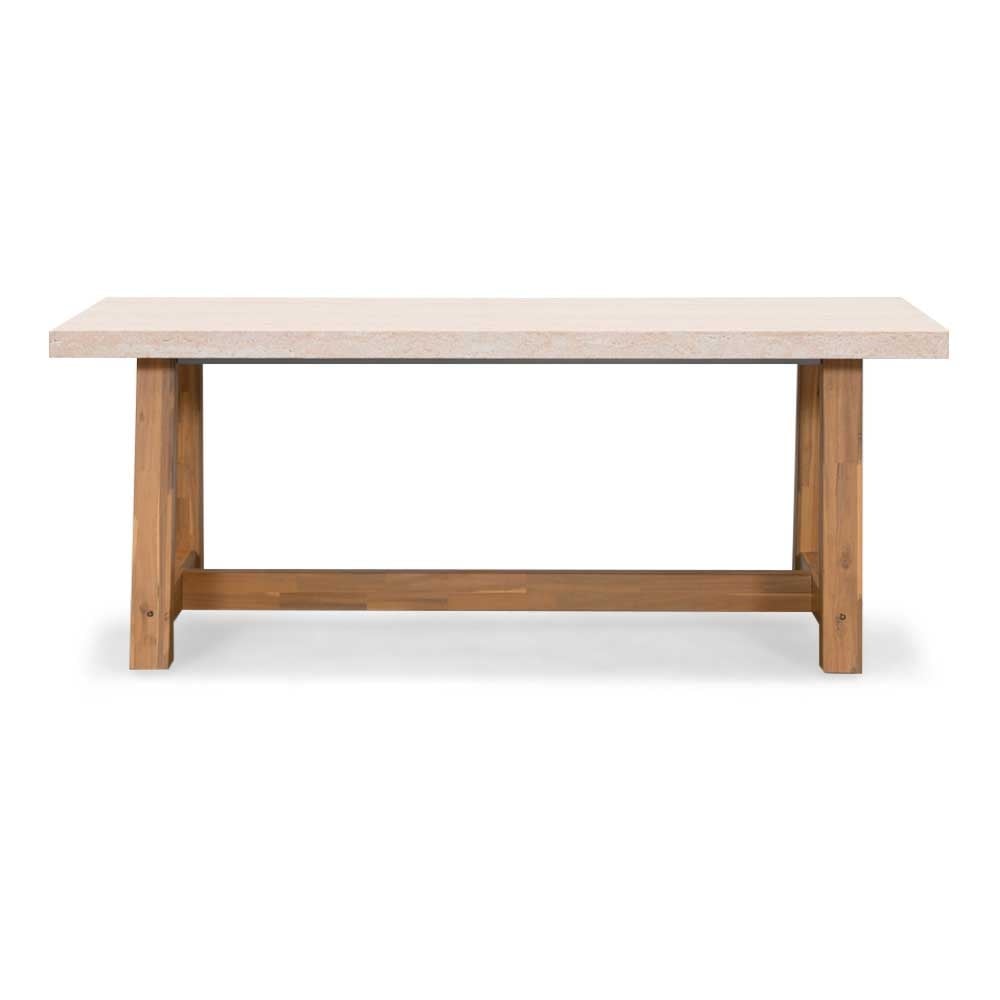 Velora/Seville beige dining tuinset | 4 personen | polystone + touw | 200cm