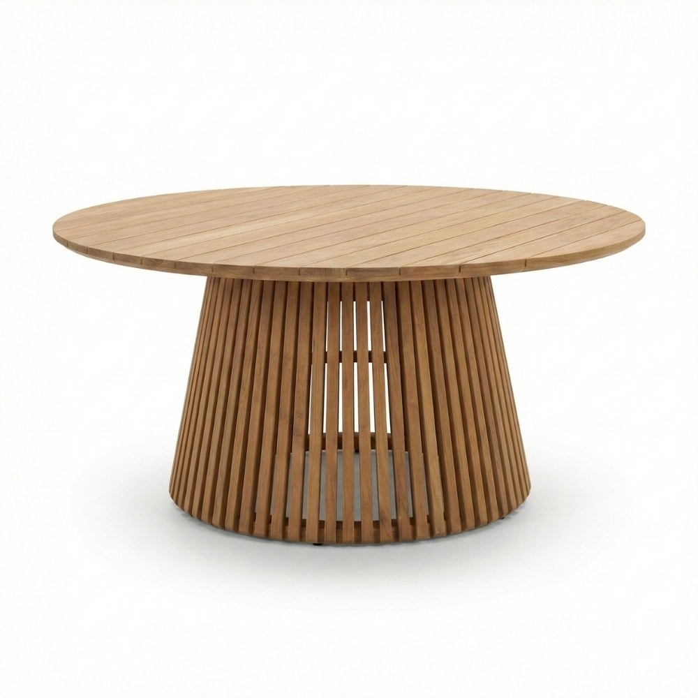 Palau/Seville beige dining tuinset | 8 personen | teakhout + touw | 180cm rond