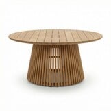 Palau/Seville beige dining tuinset | 8 personen | teakhout + touw | 180cm rond