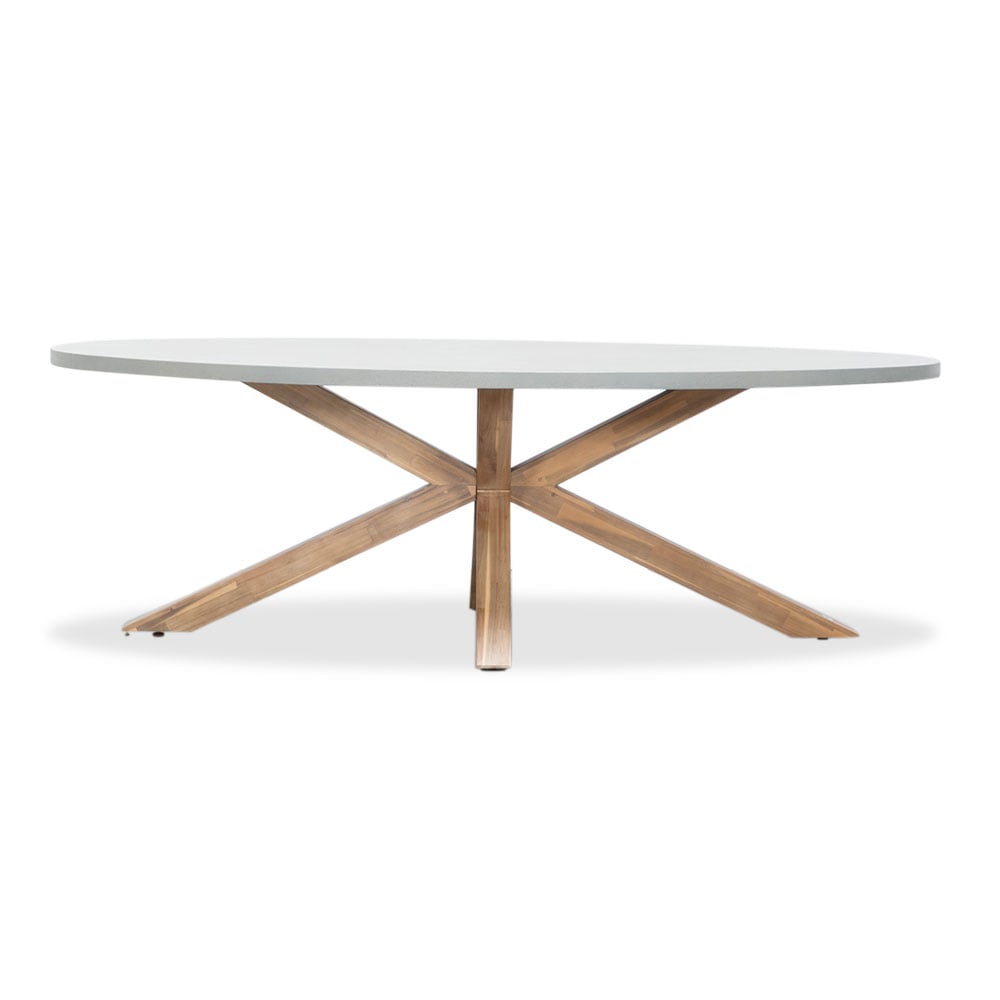 Livorno/Seville beige dining tuinset | 6 personen | polystone + touw | 240cm