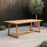 Gotenburg/Seville beige dining tuinset | 6 personen | teakhout + touw | 250cm