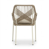 Genua/Seville beige dining tuinset | 4 personen | teakhout + touw | 120cm rond