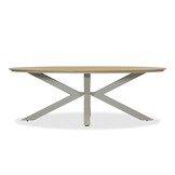 Dallas/Seville beige dining tuinset | 6 personen | polywood + touw | 220cm