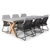 Norwich/Gianna Stone Grey dining tuinset | 6 personen | polystone + touw | 250cm