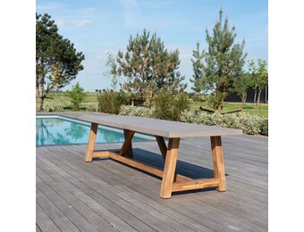 Veltis/Seville beige dining tuinset | 8 personen | polystone + touw | 300cm
