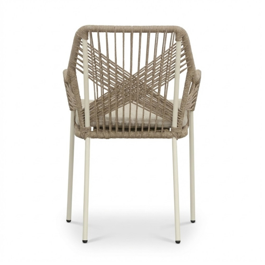 Veltis/Seville beige dining tuinset | 6 personen | polystone + touw | 250cm