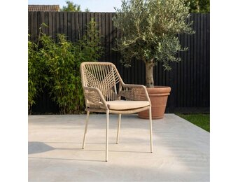 Veltis/Seville beige dining tuinset | 6 personen | polystone + touw | 250cm