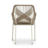 Manhattan beige/Seville beige dining tuinset | 6 personen | polywood + touw | 240cm