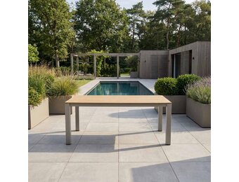 Manhattan beige/Seville beige dining tuinset | 4 personen | polywood + touw | 180cm