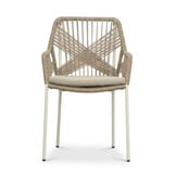 Manhattan beige/Seville beige dining tuinset | 4 personen | polywood + touw | 180cm