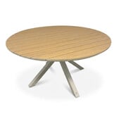 Calgary/Seville beige dining tuinset | 5 personen | polywood + touw | 144cm rond