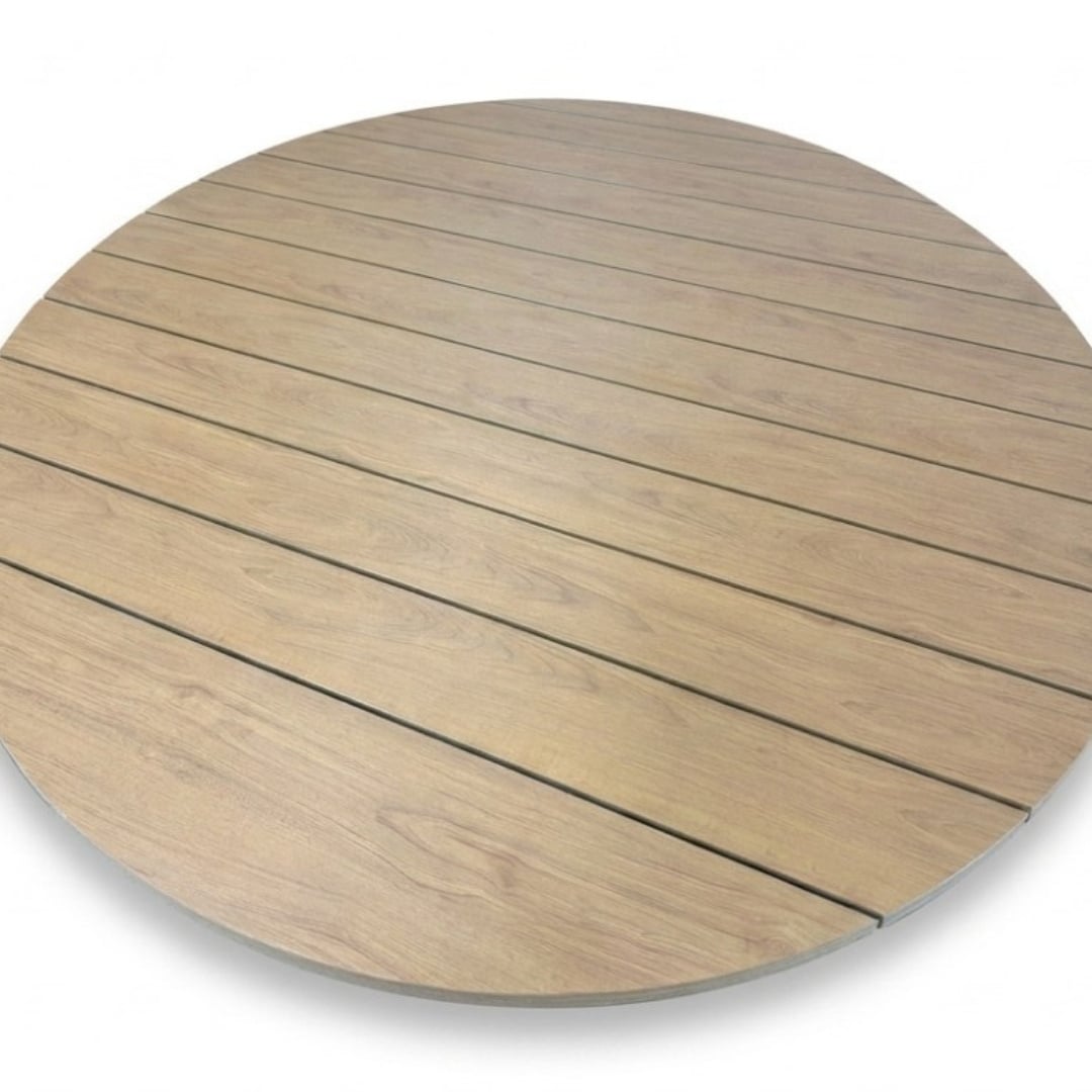Calgary/Seville beige dining tuinset | 5 personen | polywood + touw | 144cm rond