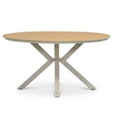 Calgary/Seville beige dining tuinset | 5 personen | polywood + touw | 144cm rond