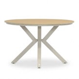 Calgary/Seville beige dining tuinset | 4 personen | polywood + touw | 120cm rond