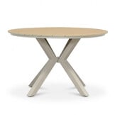 Calgary/Seville beige dining tuinset | 4 personen | polywood + touw | 120cm rond