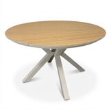 Calgary/Seville beige dining tuinset | 4 personen | polywood + touw | 120cm rond