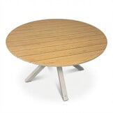 Calgary/Seville beige dining tuinset | 4 personen | polywood + touw | 120cm rond