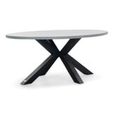 Stockholm/Gianna Stone Grey dining tuinset | 4 personen | polystone + touw | 200cm