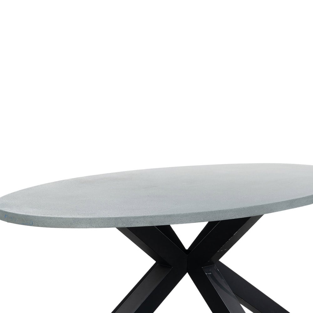 Stockholm/Gianna Stone Grey dining tuinset | 4 personen | polystone + touw | 200cm