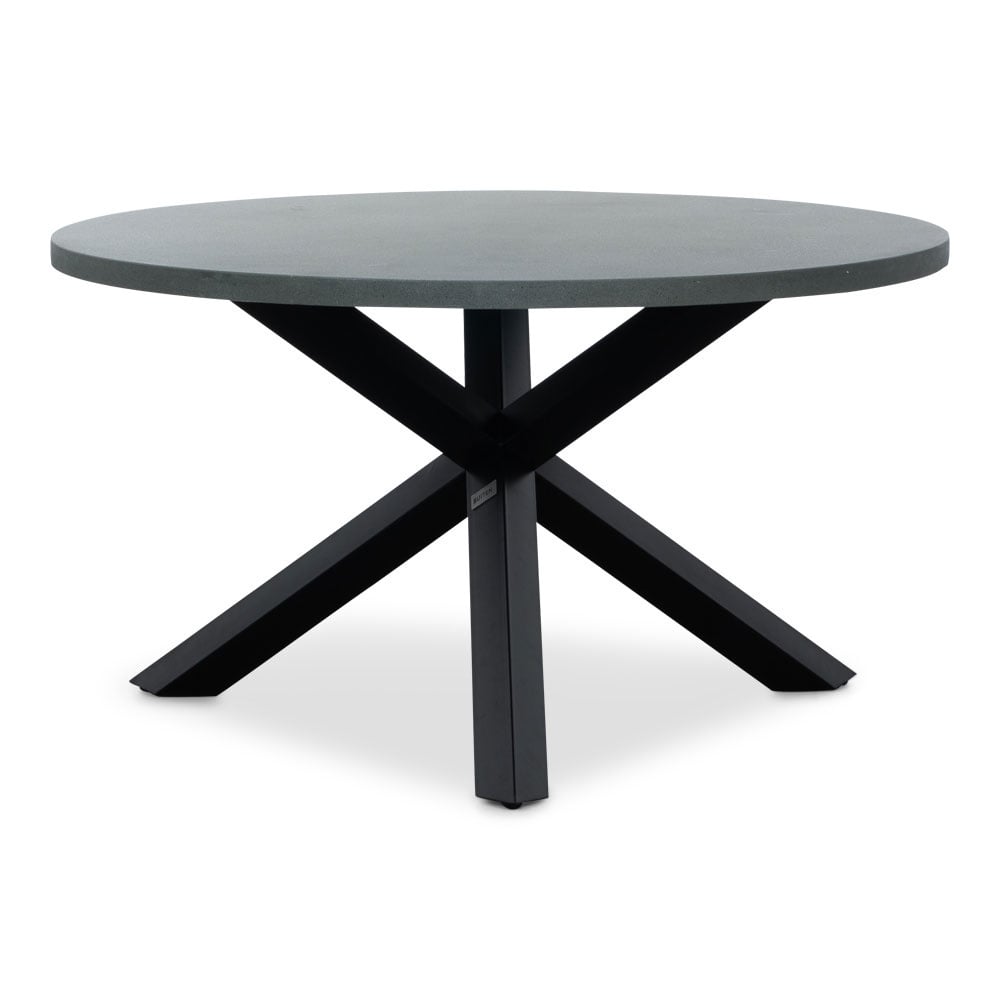 Meran/Gianna Stone Grey dining tuinset | 4 personen | polystone + touw | Ø135cm rond