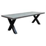 Lyon betonlook/Gianna Stone Grey dining tuinset | 6 personen | polystone + touw | 250cm