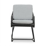 Stockholm/Gianna Stone Grey dining tuinset | 4 personen | polystone + touw | 200cm