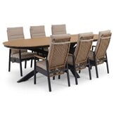 Texas/Boston dining tuinset | 6 personen | polywood + aluminium | 260cm