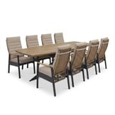 Salo/Boston dining tuinset | 8 personen | hardhout + aluminium | 280cm Deens ovaal