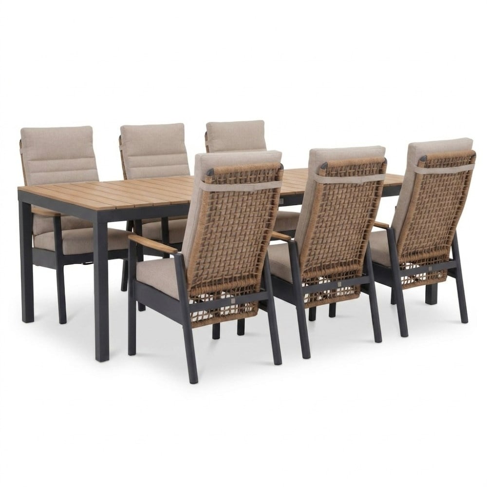 Oxford/Boston dining tuinset | 6 personen | aluminium + aluminium | 200cm